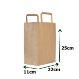 Papírová taška kraft recykl. - 22x11x25cm (50ks)