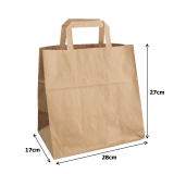 Papírová taška kraft recykl. - 28x17x27cm (50ks)